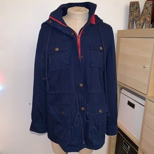 Navy Hooded Utility Jacket